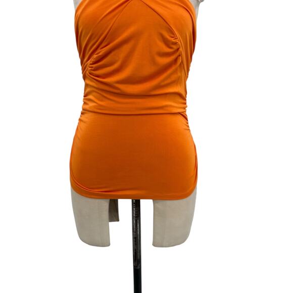 Veronica Beard Leyla Top Halter Neck Sleeveless Jersey Orange Size XS - Picture 5 of 14